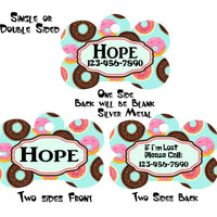 Pet ID Tag Donuts Personalized Custom Double Sided Pet Tag w/name & number - Furrypetbeds