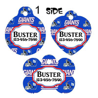 Pet ID Tag New York Giants Personalized Custom Double Sided Pet Tag w/name & num - Furrypetbeds