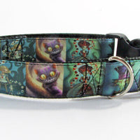Horror Dark Alice dog collar handmade adjustable buckle 1" or 5/8" wide or leash