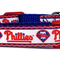 Phillies dog collar adjustable buckle collar 5/8"wide or leash - Furrypetbeds