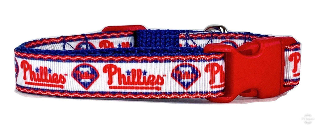 Phillies dog collar adjustable buckle collar 5/8"wide or leash - Furrypetbeds